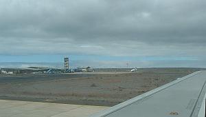 Airport on the island of Baltra, in the Galapagos Archipelago.